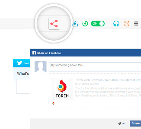 Share Button on Torch Browser